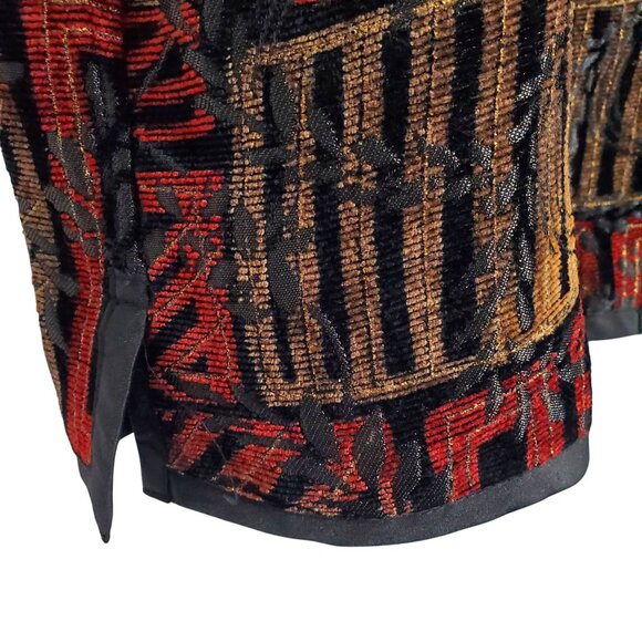 Coldwater Creek Size XL Jacket Reversible Tapestry Jacquard Chenille Velvety Art - Picture 14 of 15